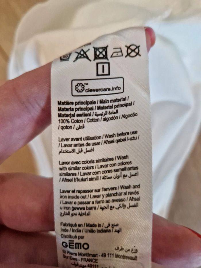 Tee-shirt manches courtes fille Gémo blanc grèce 18 mois - photo numéro 5