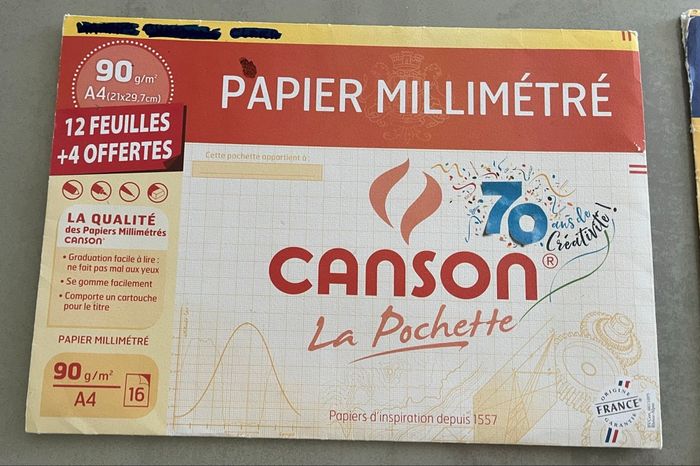 Papiers canson couleur millimetré calque - photo numéro 5