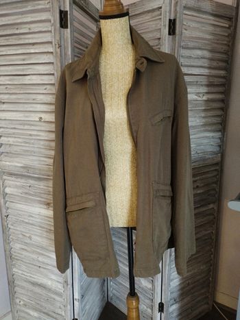 Blouson lin/coton kaki