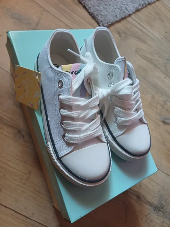 Sneakers fille type Converse basses ultraviolet - photo numéro 2