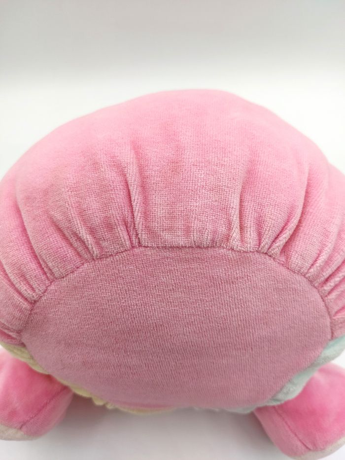 Peluche doudou boule ours jaune rose bleu MGM Dodo d’amour formes rond carré triangle grelot 24 cm - photo numéro 4