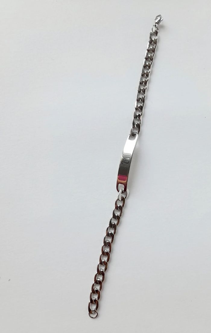 Gourmette gravée Lion acier inoxydable - photo numéro 4
