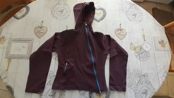 Veste jogging prune et turquoise