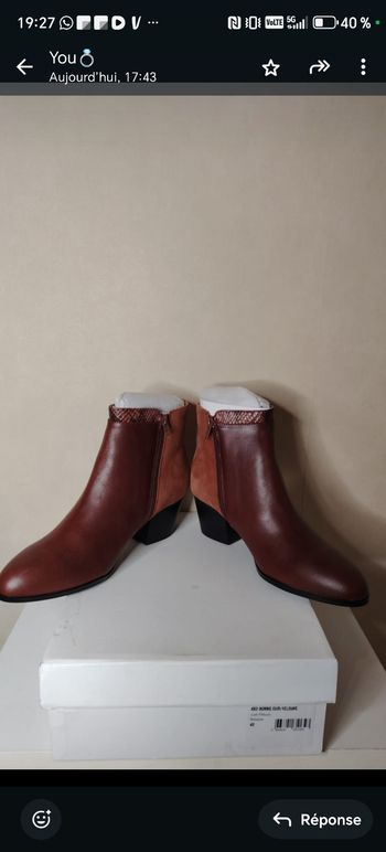 Bottines cuir velours