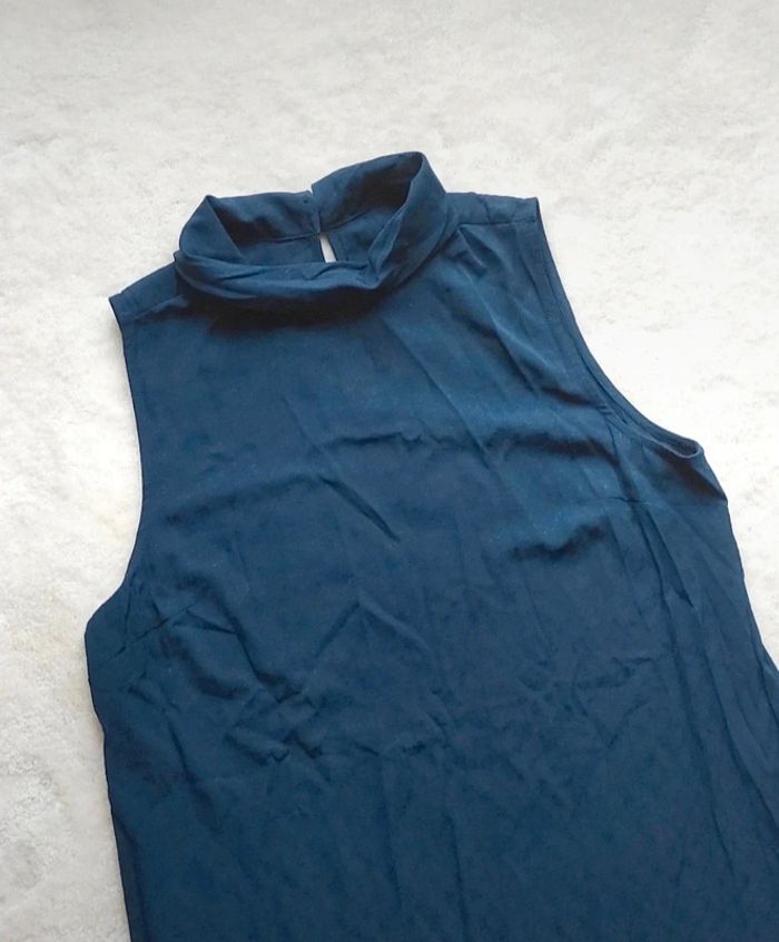 Robe sans manches col claudine bleu marine 40 - photo numéro 3