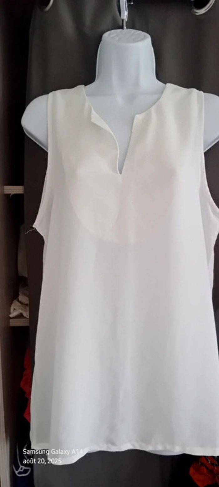 Blouse longue sans manches col V en voile femme S only & u - photo numéro 8