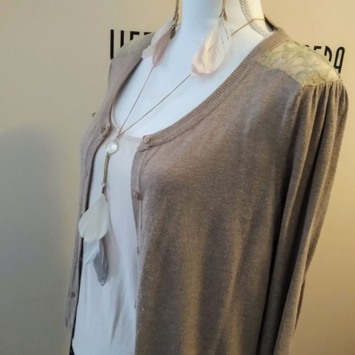 Gilet beige viscose dentelle taille unique jusqu’au 40 - photo numéro 4