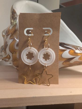 Superbe boucle d'oreille Upcycling