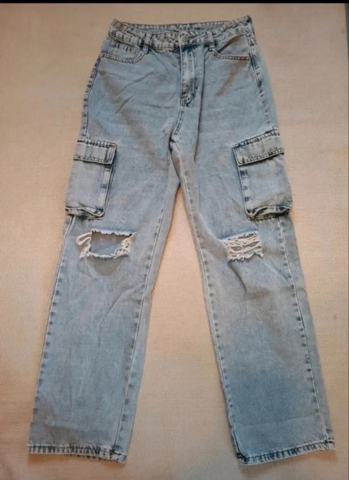 Jean's large troué taille M - photo numéro 2