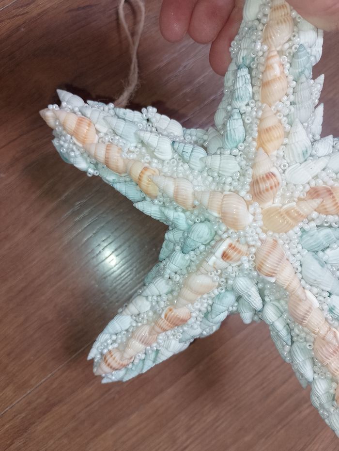 Etoile de mer en coquillages en perle à suspendre - photo numéro 6