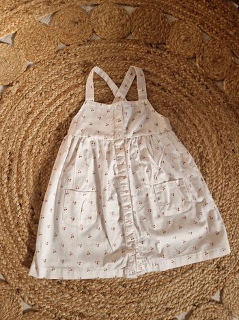 Superbe robe dos croisé blanc cassé motif cerise très chic Kiabi 🍓24 mois🍓