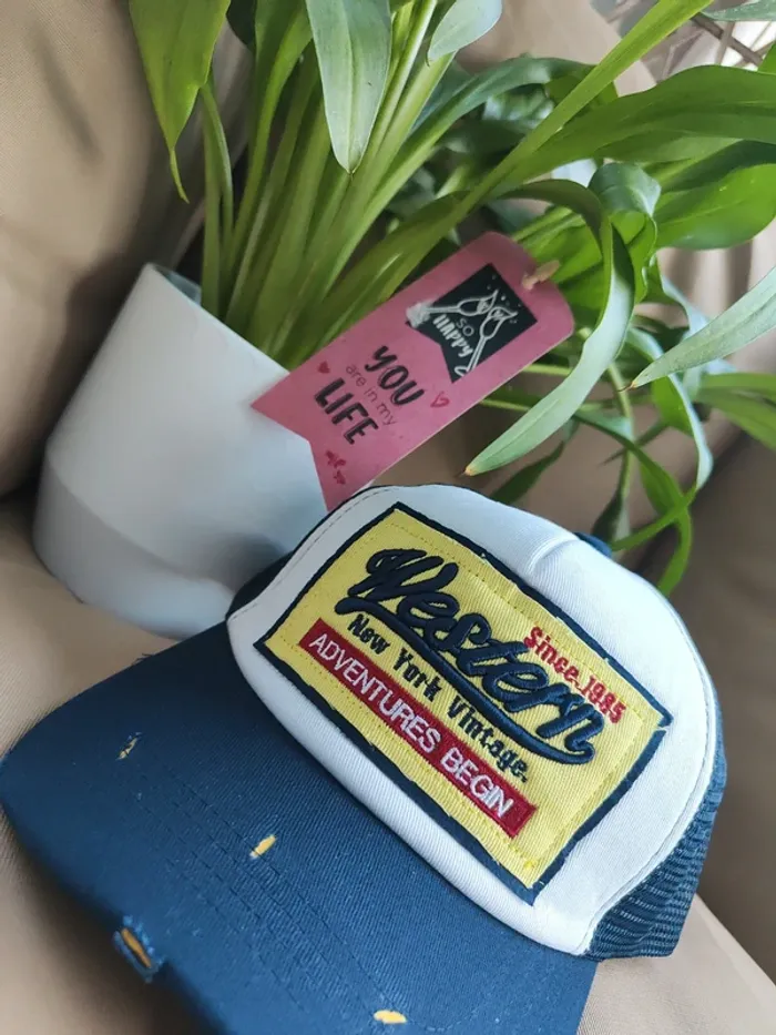 Casquette Trucker Western bleue marine