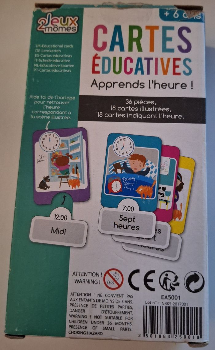 Cartes éducatives J'apprends l'heure - photo numéro 3