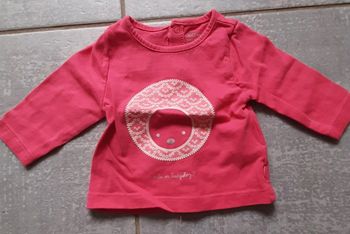 Tee shirt ml fille obaibi 1 mois