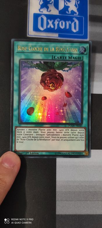 Carte rose cloche de la révélation