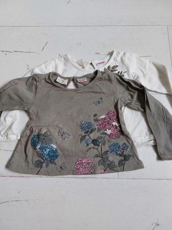 Lot de 2 t-shirts manches longues Zara Taille 3-6 mois