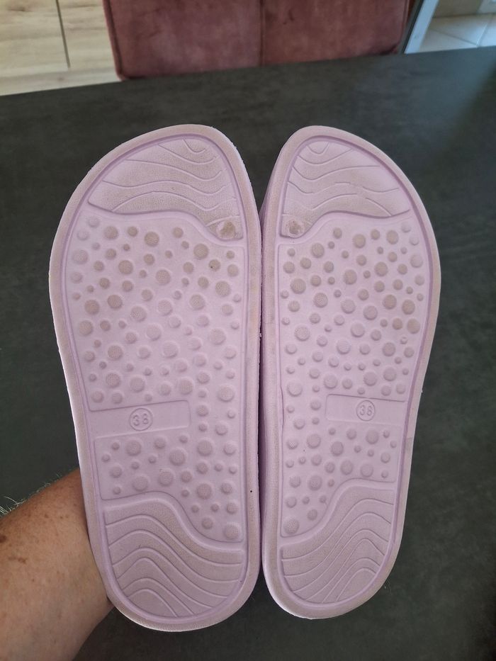 Claquettes mules roses lilas 38 - photo numéro 3