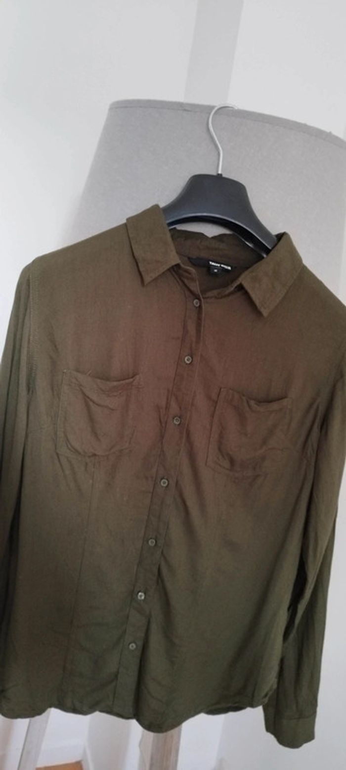 Chemise a poche vert kaki Tally weijl M - photo numéro 2