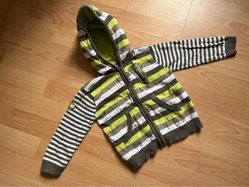 Beau gilet à capuche à rayures Orchestra T. 23 mois/88 cm garçon TBE