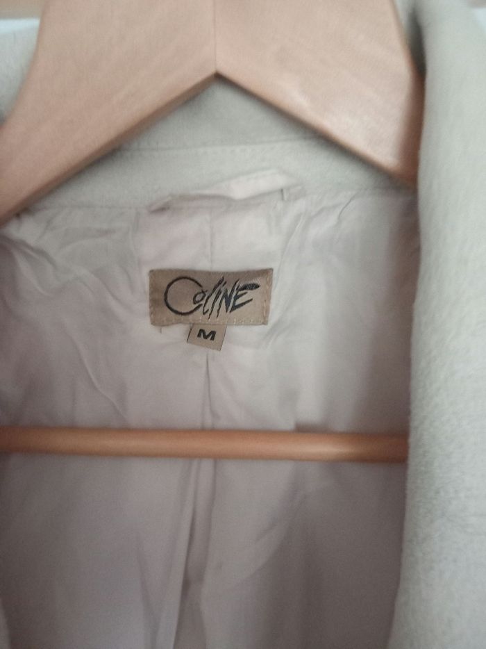 Manteau beige avec ceinture et motif manches - photo numéro 2