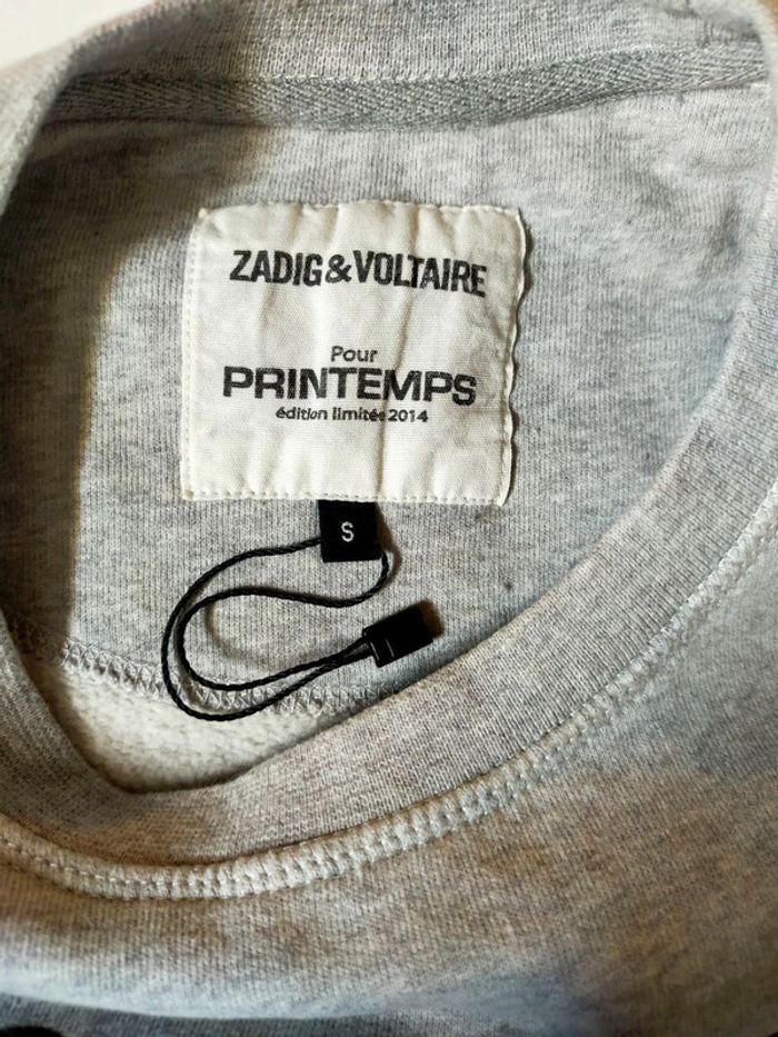 Sweat gris Zadig & Voltaire – Édition limitée Printemps 2014 – Taille S (Femme) - photo numéro 5