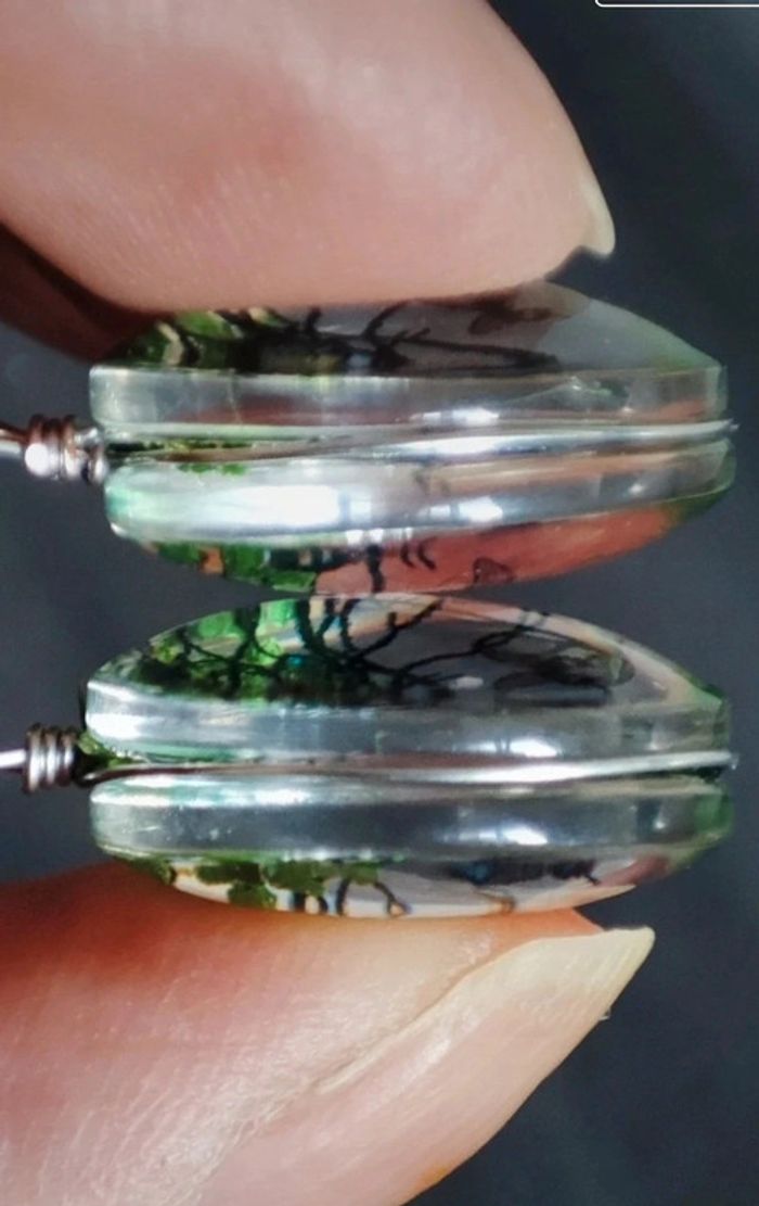Boucles d'oreilles transparentes arbre nature - photo numéro 7