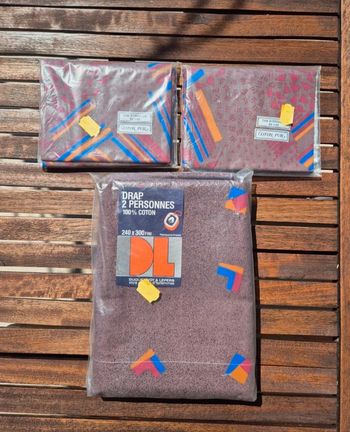 Lot drap et taies d'oreiller Vintage