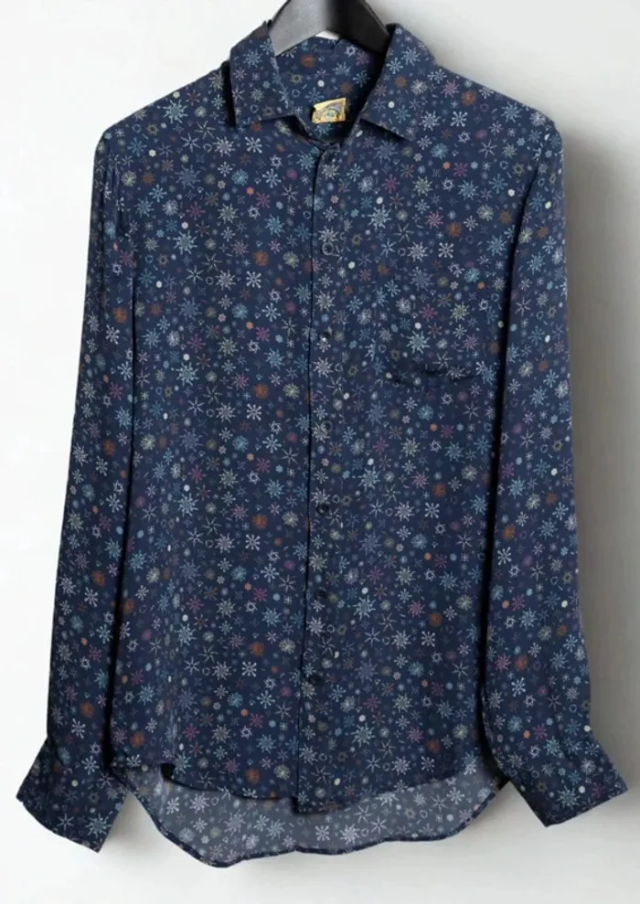 Chemise à motifs bleue en soie silk shirt Zadig & Voltaire Taille M