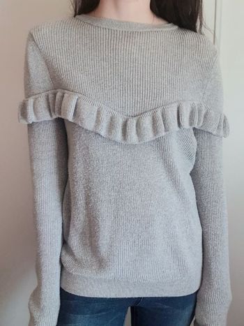 Pull gris a volants Pimkie S