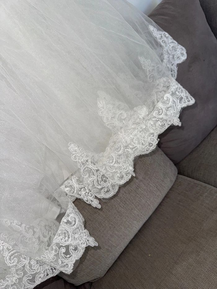 Mini robe de mariée pour jeune fille 16 ans avec tulle broderie paillettes et strass - photo numéro 5