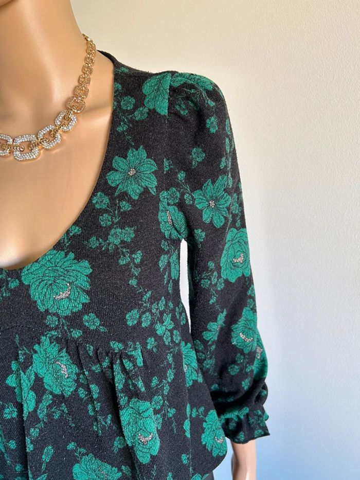 Pull court noir et vert Naf Naf taille XS état satisfaisant (bouloches) - photo numéro 6