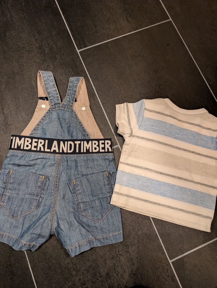 Salopette short et t-shirt timberland - photo numéro 6