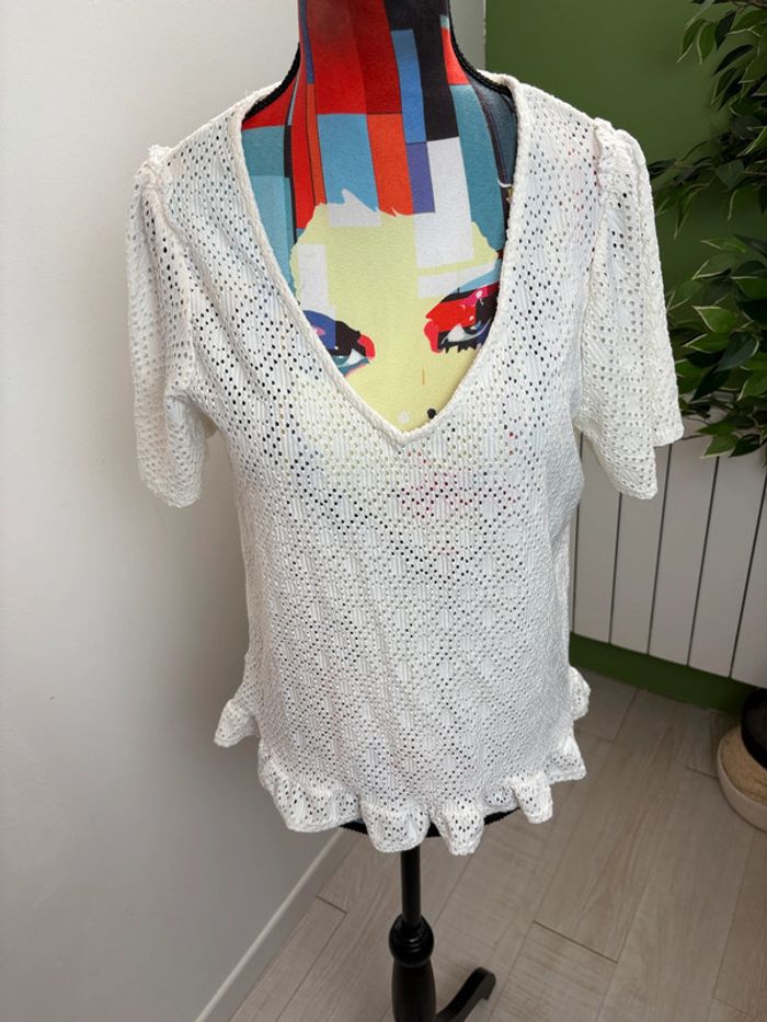 Blouse à manches courtes Promod | Blanc | Taille 40