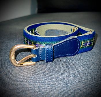 Ceinture Bleu À Carreaux Vintage Mixte 75CM