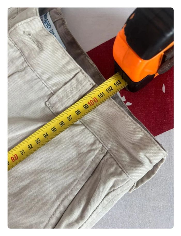 Pantalon Chino Bertrand d’Arley taille 38 marron crème/ beige crème doublure au niveau des chevilles - photo numéro 13