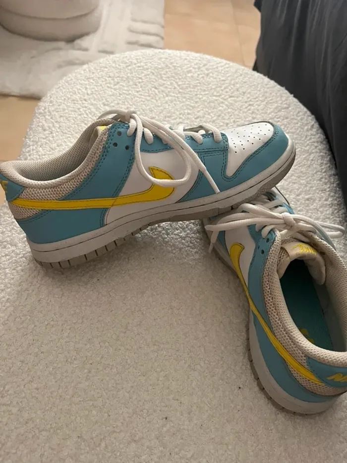 Dunk low nike bleu/jaune - photo numéro 4