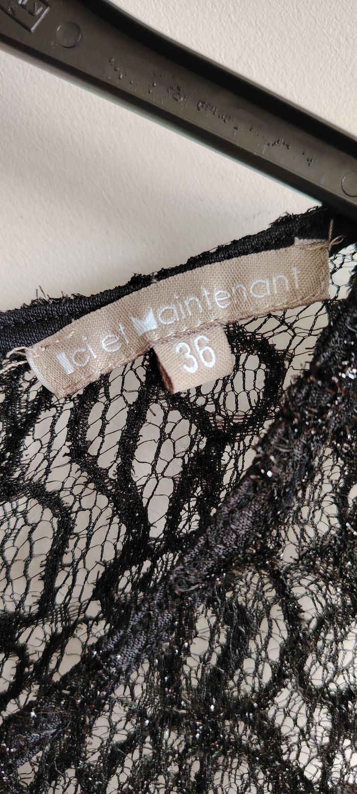 Robe noire en dentelle scintillante – Taille 36 - photo numéro 2