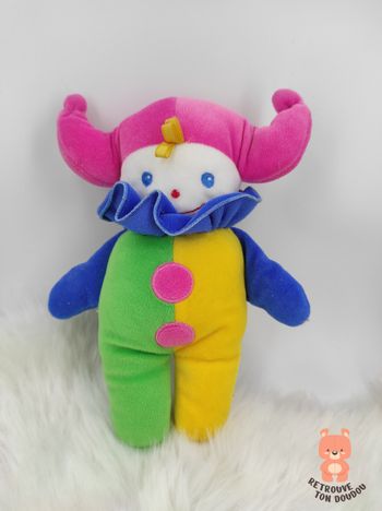 Doudou Poupée de chiffon Clown Vintage