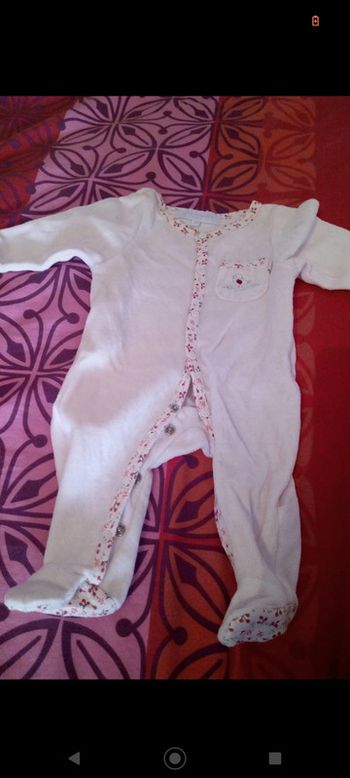 Dors bien pyjama rose et contour fleuri Cadet Rousselle