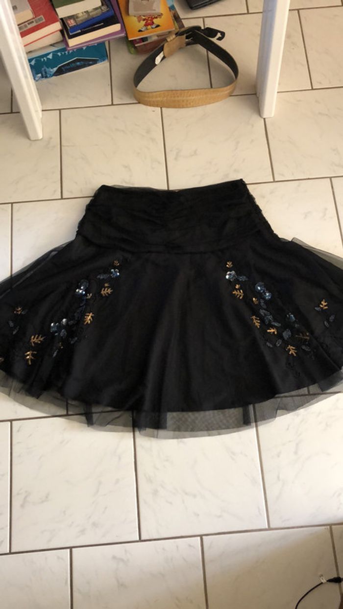 Jupe tulle noire et strass Bleu Bonheur