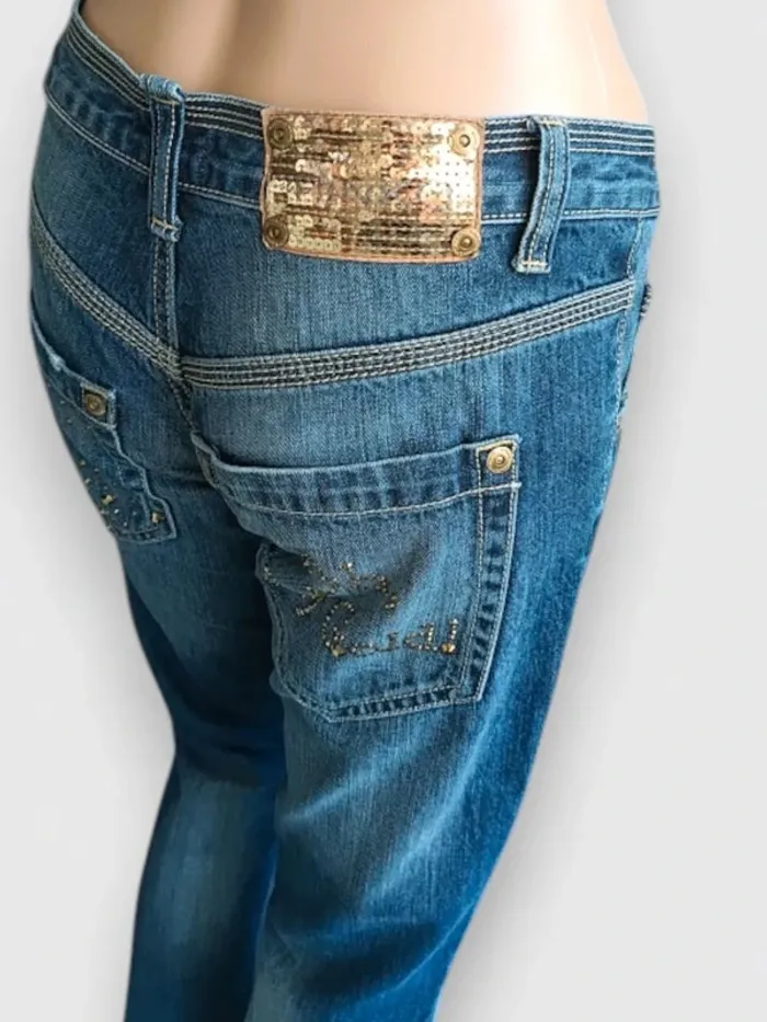 Jean Pinko vintage y2k , coupe straight  ,taille basse , 100 % coton - photo numéro 8