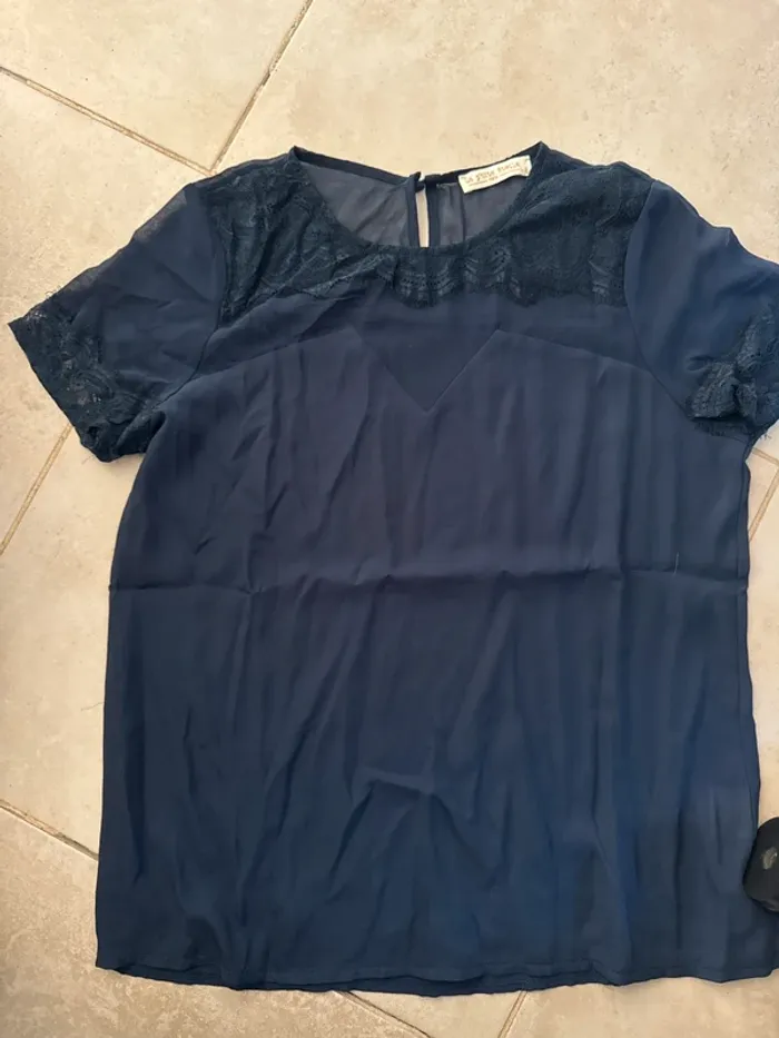 Blouse bleu marine La Ptite Étoile - Taille 2 (équiv. M) - photo numéro 2