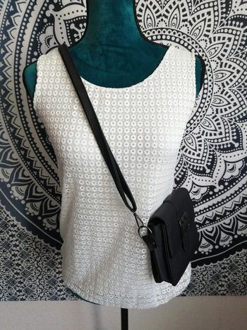 Top blanc crème en dentelle graphique doublé / sans marque / (TU)