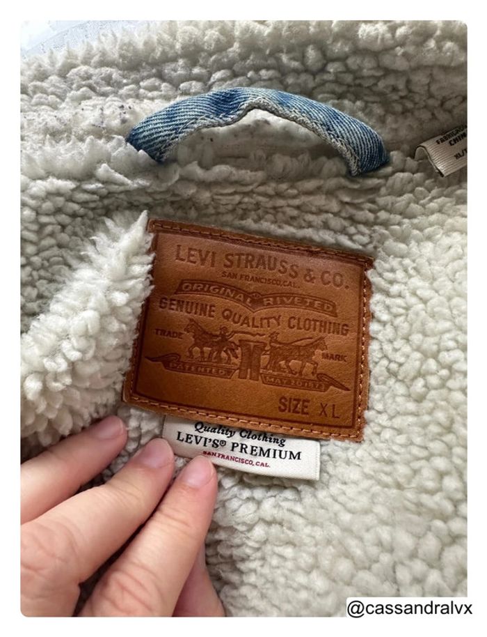 Veste en jean sherpa bleu - Levi's - photo numéro 4