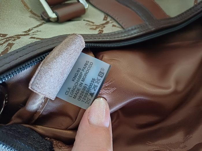 Sac à main longchamp cuir et toile - photo numéro 9
