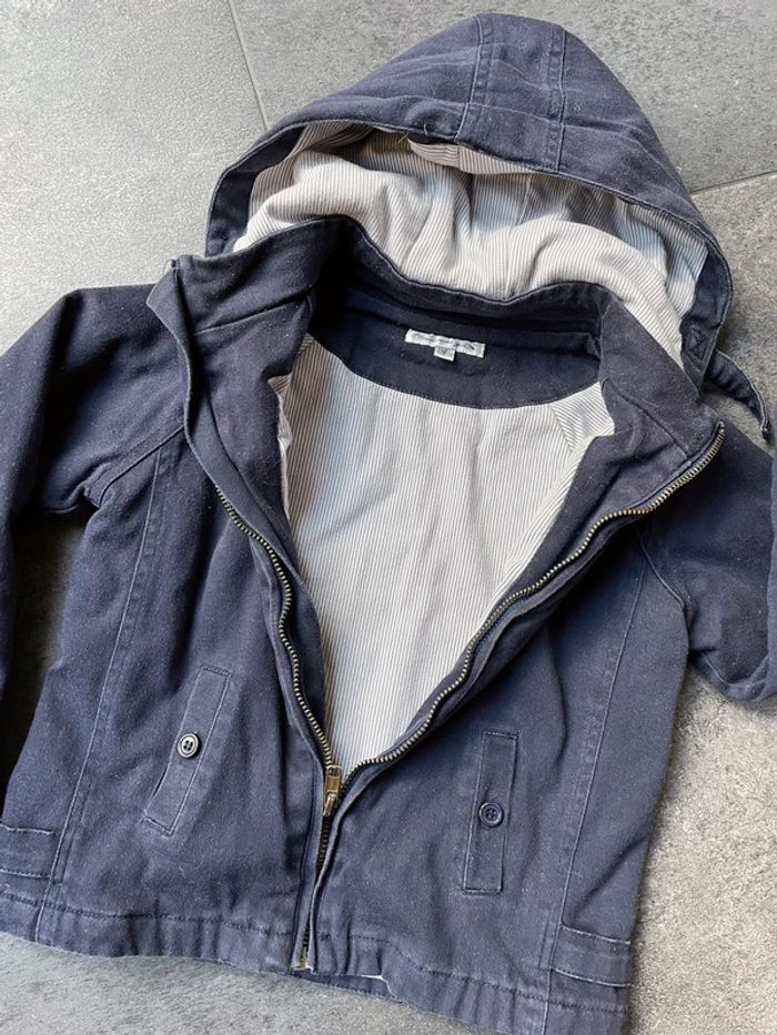 Veste bleu marine à capuche amovible - photo numéro 2