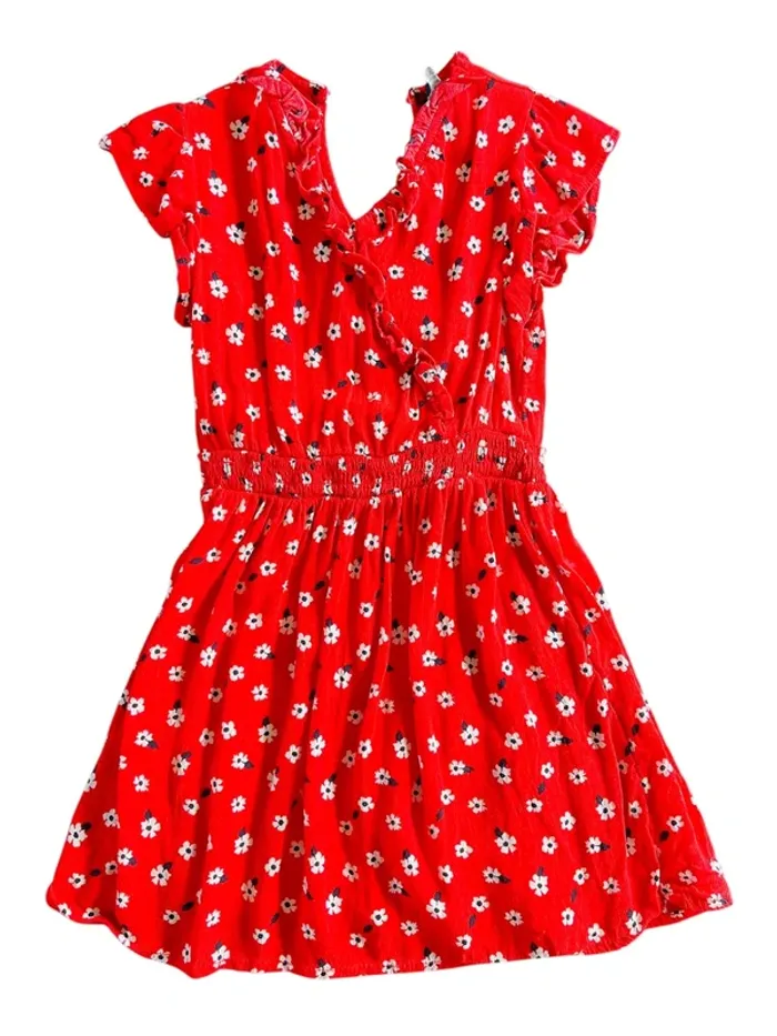 Robe rouge à fleurs kiabi 6 ans