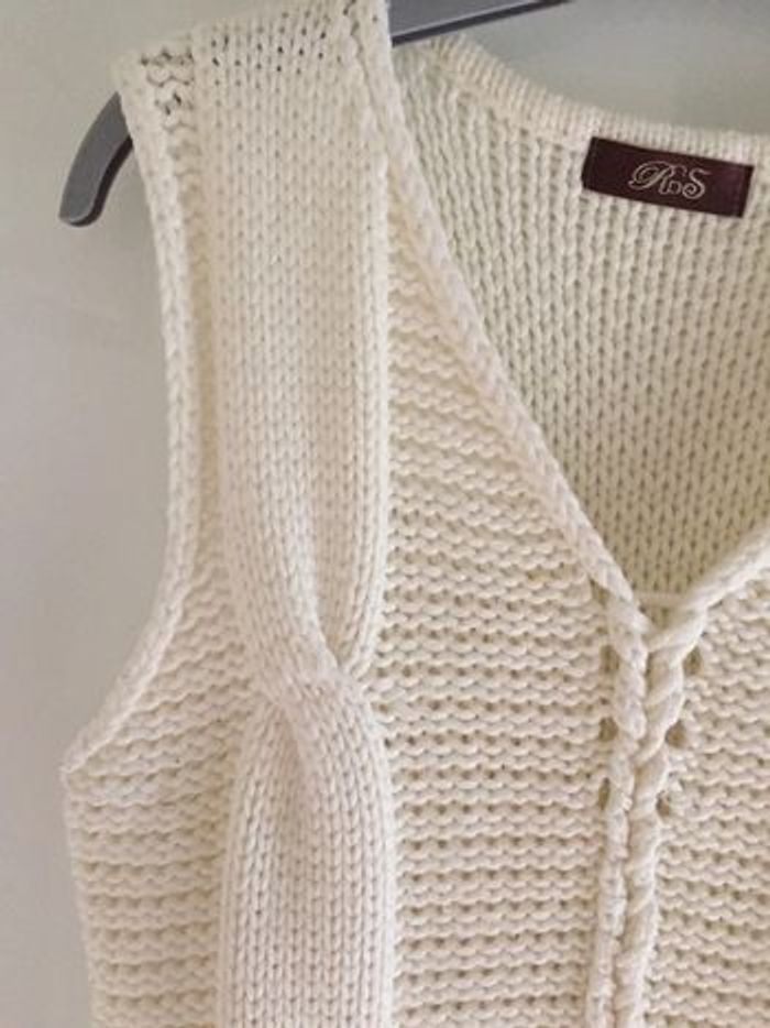 Gilet sans manches Écru Taille 38 - photo numéro 2