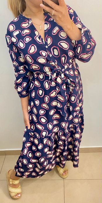 Jolie Robe Longue Imprimée Avec Ceinture Taille L