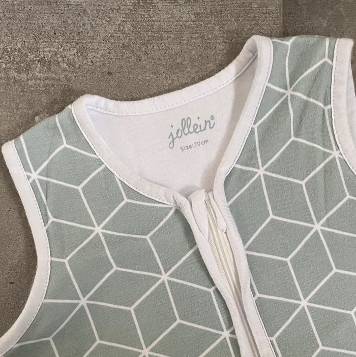 Gigoteuse « Jollein » vert d’eau/turquoise et blanche taille 70 cm - photo numéro 3